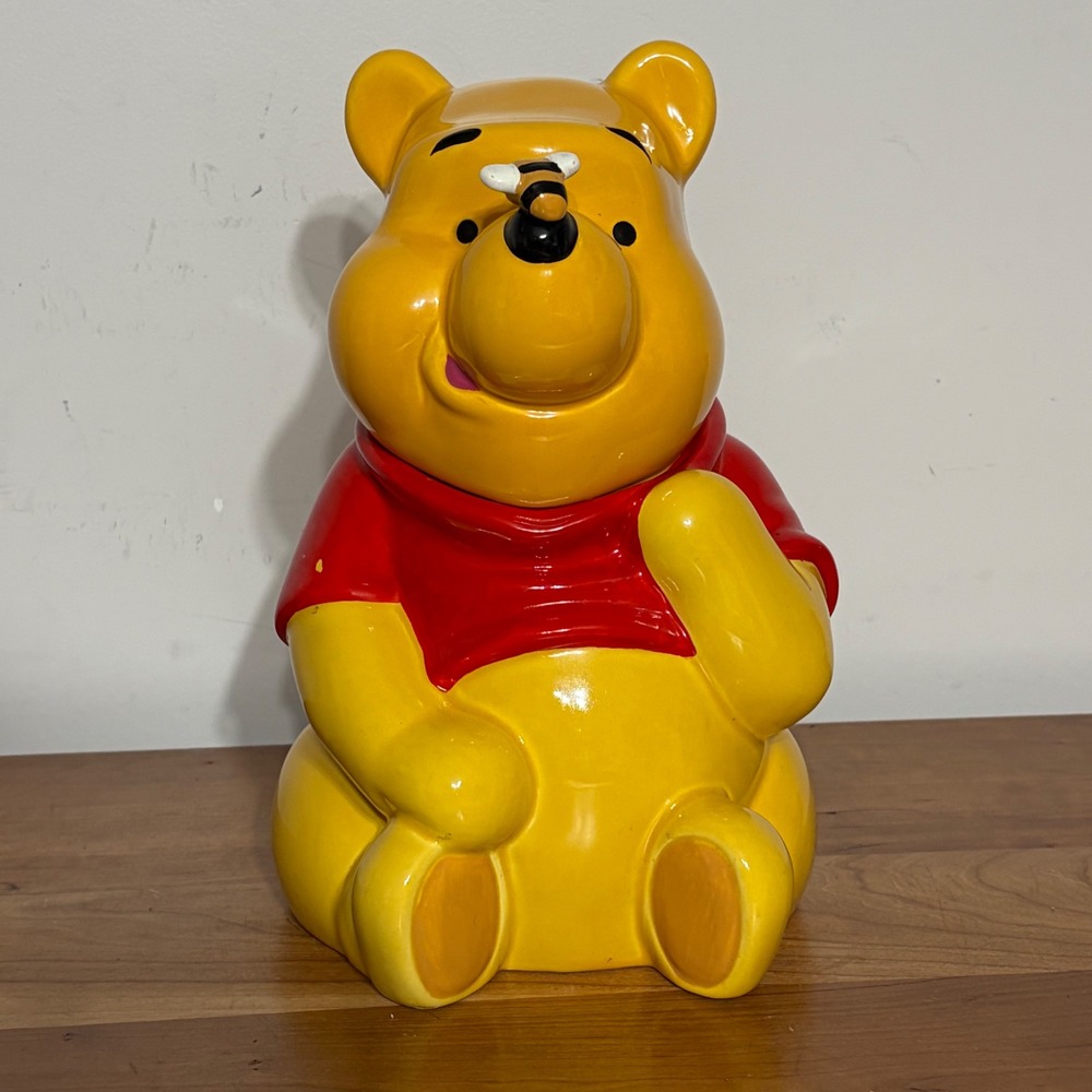 Disney Treasure Craft Winnie the Pooh Ceramic Cookie Jar with Bee on Nose
